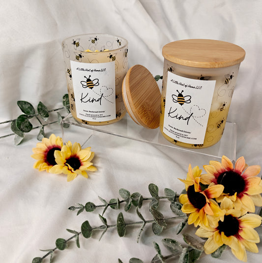 Bee Kind Spring Candle scented Backroad Drivin