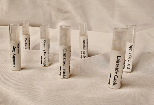 Sample Size odor eliminating room sprays in our choice of scents