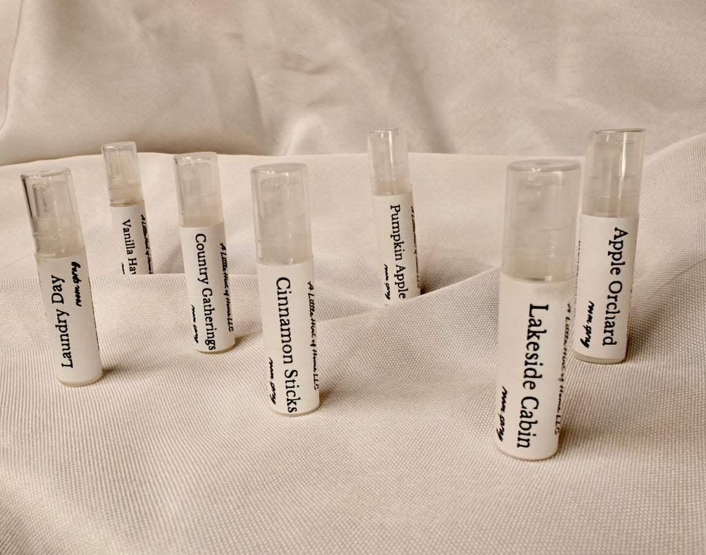 Sample Size odor eliminating room sprays in our choice of scents