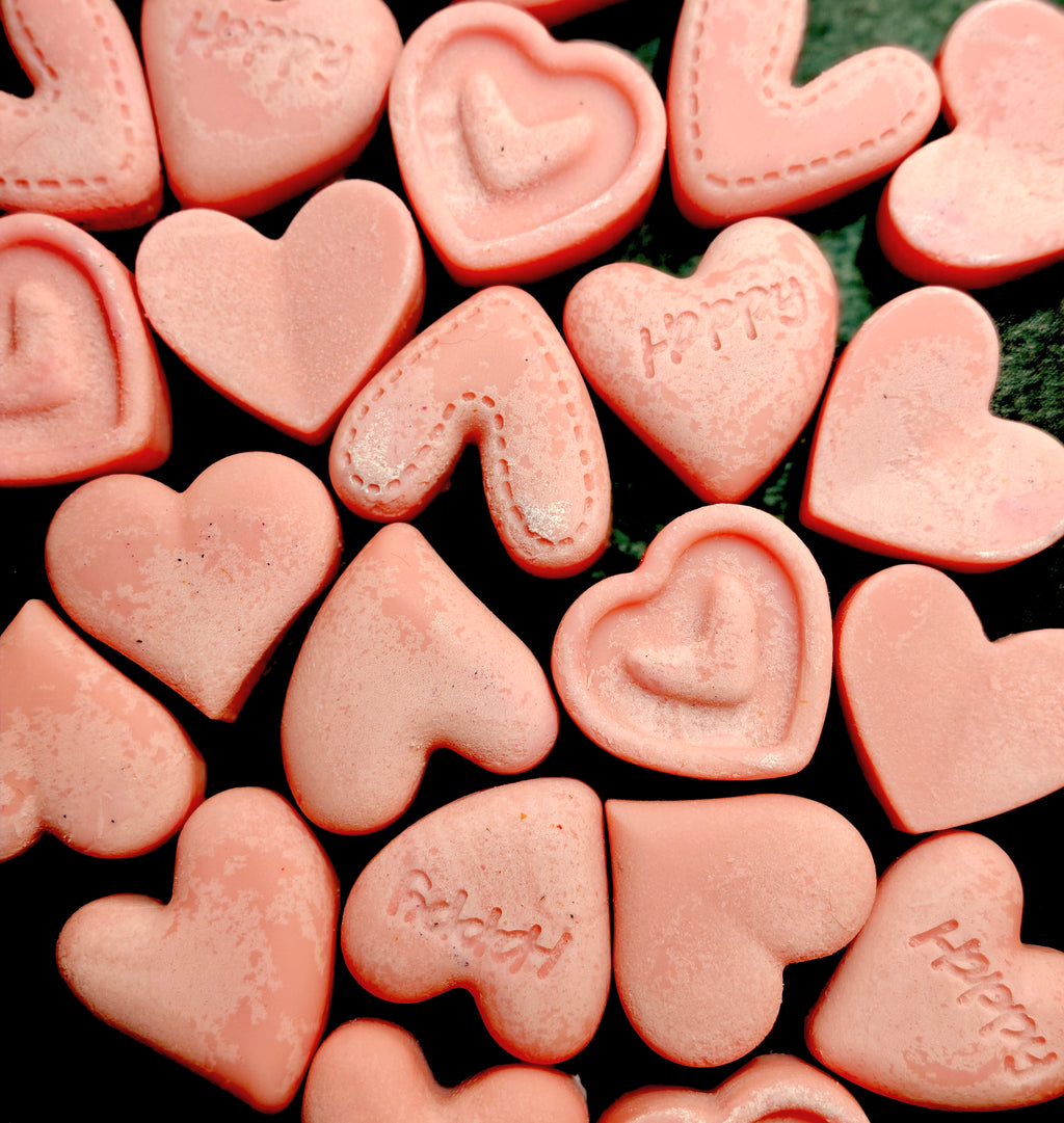 pink heart shaped wax melts