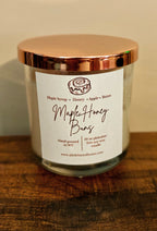 wood wick soy candles with copper lids