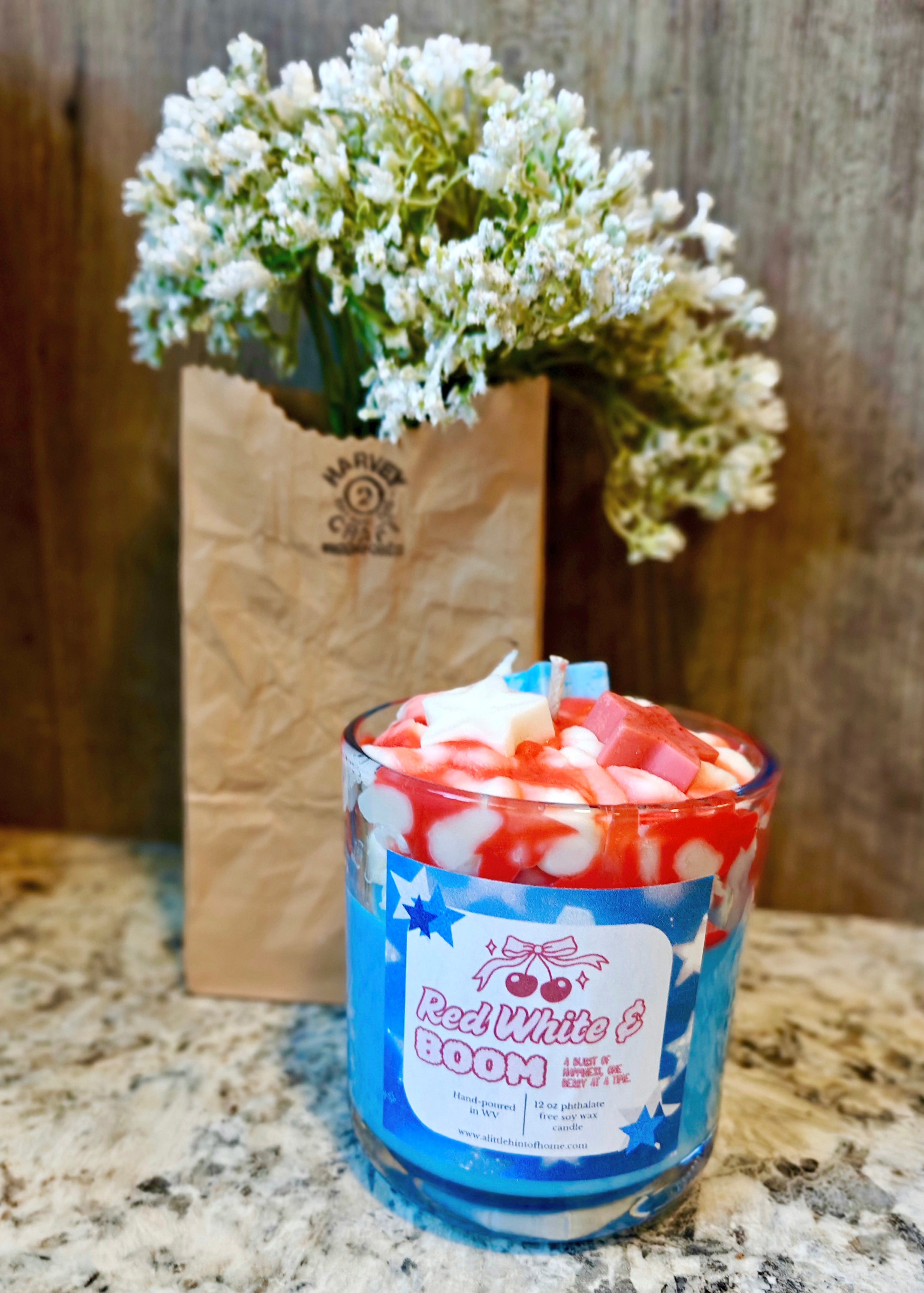 Red White and Boom Soy Wax Candle