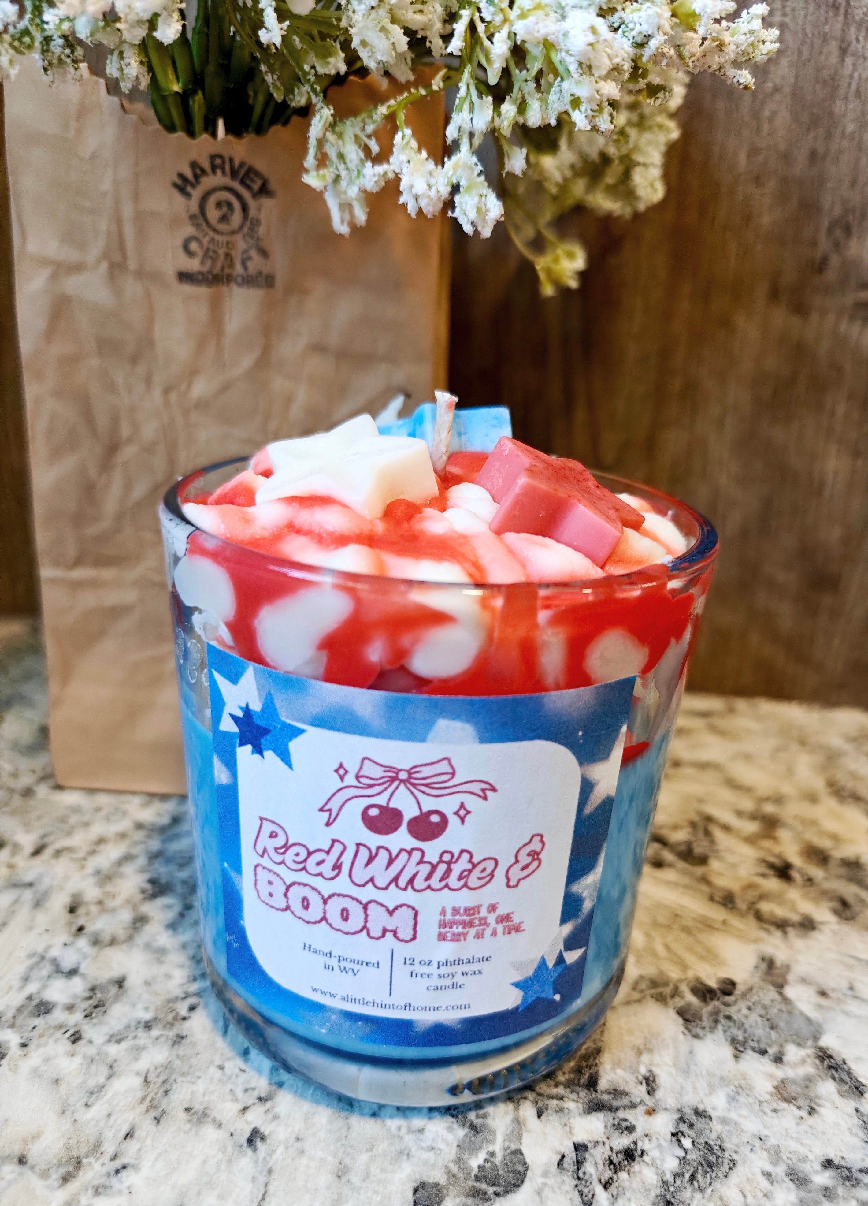 Red White and Boom Soy Wax Candle