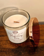 wood wick soy candles with copper lids